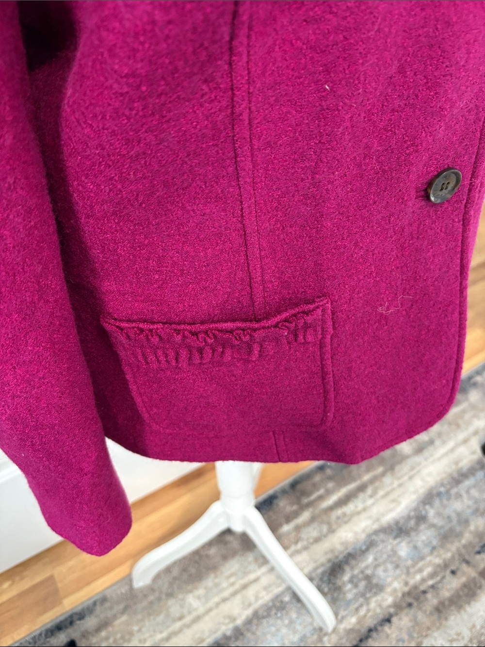 Talbots Ruffle Pocket Fuchsia Jacket - Picture 4 of 8